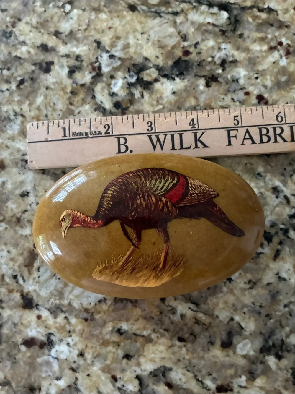 Decoupage Turkey paperweight I believe it’s stone
